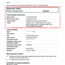 Visa hôn nhân 801 (thường trú nhân)
